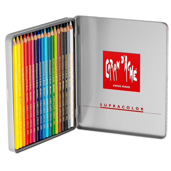 Lápis Aquarelável Supracolor Caran D'Ache 18 Cores